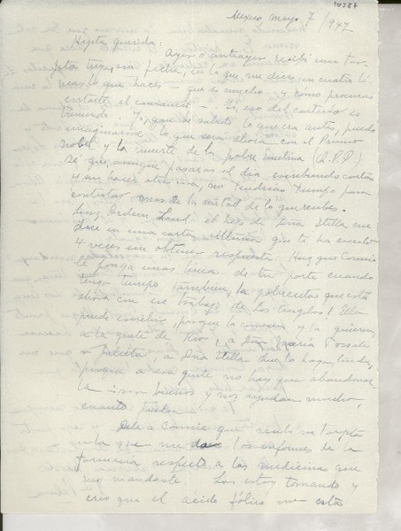 [Carta] 1947 mayo 7, México [a] Gabriela Mistral