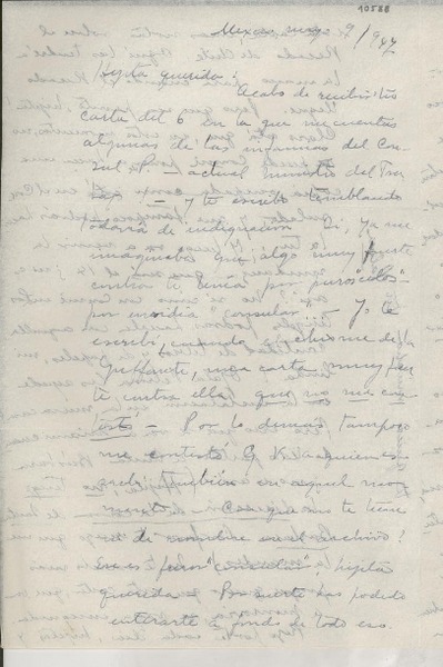 [Carta] 1947 mayo 9, México [a] Gabriela Mistral