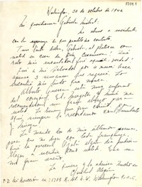 [Carta] 1946 oct. 30, Washington [a] Gabriela Mistral