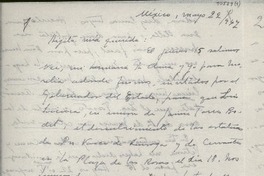 [Carta] 1947 mayo 22, México [a] Gabriela Mistral
