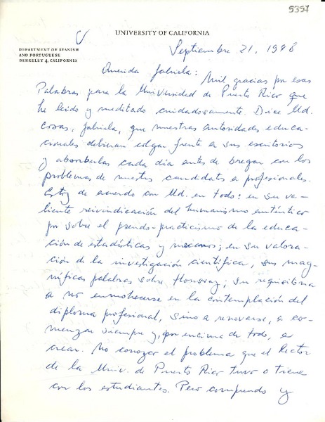 [Carta] 1948 sept. 21, California [a] Gabriela Mistral
