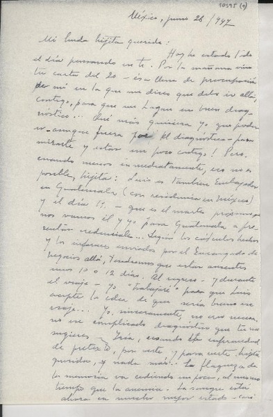 [Carta] 1947 jun. 28, México [a] Gabriela Mistral