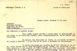 [Carta] 1940 feb. 13, Buenos Aires [a] Gabriela Mistral, Nice, Francia