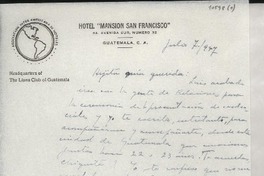 [Carta] 1947 jul. 7, Guatemala [a] Gabriela Mistral