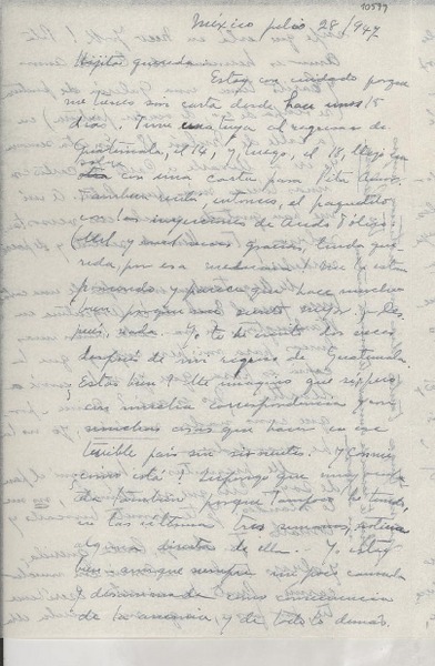 [Carta] 1947 jul. 28, México [a] Gabriela Mistral