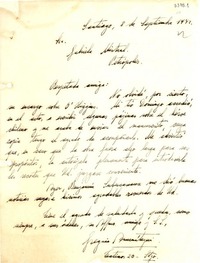 [Carta] 1942 sept. 8, Santiago, [Chile] [a] Gabriela Mistral, Petrópolis