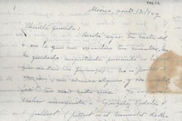 [Carta] 1947 ago. 12, México [a] Gabriela Mistral
