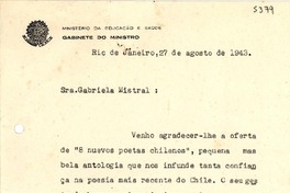 [Carta] 1942 sept. 8, Rio de Janeiro [a] Gabriela Mistral
