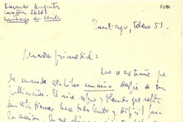[Carta] 1951 feb., Santiago, [Chile] [a] [Gabriela Mistral]