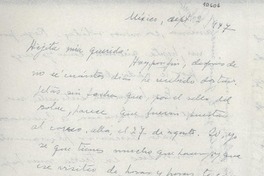[Carta] 1947 sept. 2, México [a] Gabriela Mistral