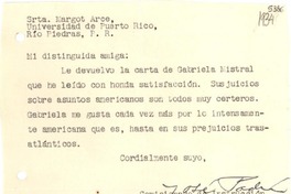 [Carta] 1934, [Puerto Rico] [a] Margot Arce, Río Piedras, Puerto Rico