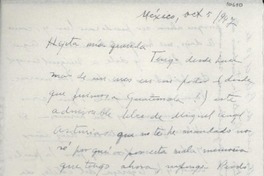 [Carta] 1947 oct. 5, México [a] Gabriela Mistral