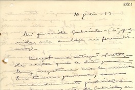 [Carta] 1933 jul. 10, [Puerto Rico] [a] Gabriela Mistral