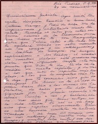 [Carta] 1943 nov. 24, Río Piedras, Puerto Rico [a] Gabriela Mistral