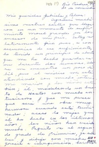 [Carta] 1950 nov. 20, Río Piedras, Puerto Rico [a] Gabriela Mistral