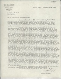 [Carta] 1945 feb. 24, Buenos Aires, [Argentina] [a] Gabriela Mistral, Petrópolis, [Brasil]
