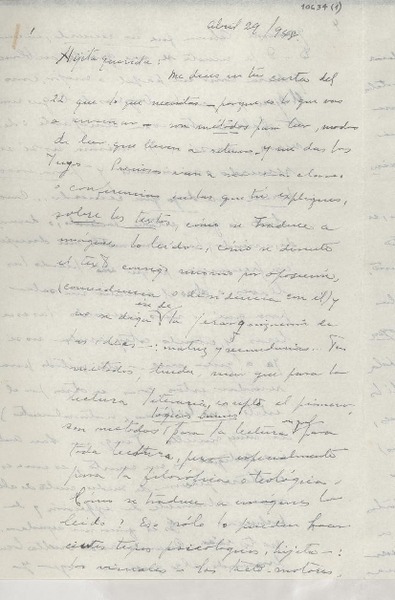 [Carta] 1948 abr. 29, México [a] Gabriela Mistral