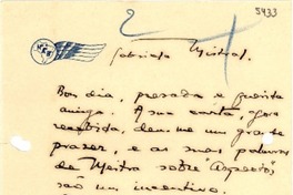 [Carta] 1943 abr. 2, Rio de Janeiro [a] Gabriela Mistral