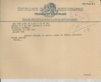 [Telegrama] 1950 mayo 21, México D. F. [a] Gabriela Mistral, Jalapa, Veracruz