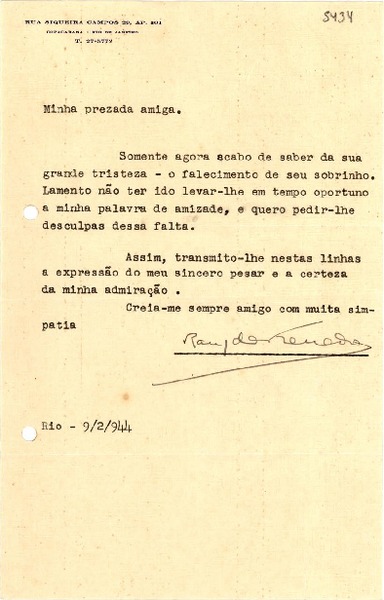 [Carta] 1944 feb. 9, Rio de Janeiro [a] [Gabriela Mistral]