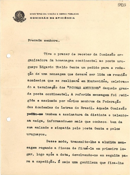 [Carta] 1945 ago. 23, Copacabana, [Brasil] [a] Gabriela Mistral