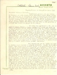 [Carta] 1947 mar. 16, Bayamo, Cuba [a] Gabriela Mistral