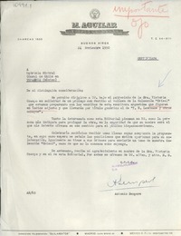 [Carta] 1950 nov. 24, Buenos Aires, [Argentina] [a] Gabriela Mistral, Cónsul de Chile en Veracruz, México