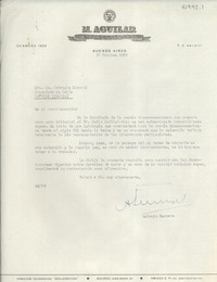 [Carta] 1951 oct. 16, Buenos Aires, [Argentina] [a] Gabriela Mistral, Consulado de Chile, Rapallo, Italia