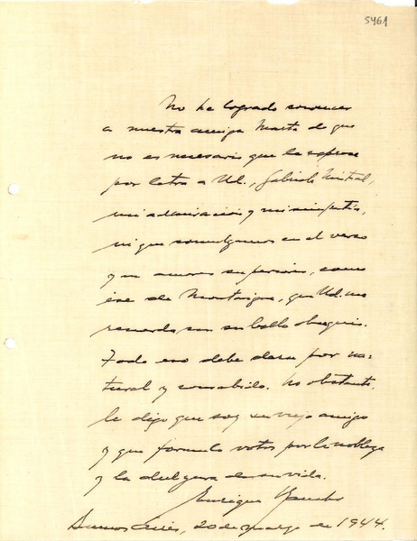 [Carta] 1944 mar. 20, Buenos Aires, [Argentina] [a] [Gabriela Mistral]