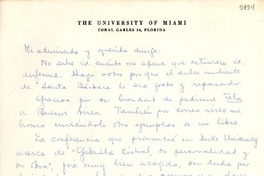 [Carta] 1947, [Miami] [a] Gabriela Mistral