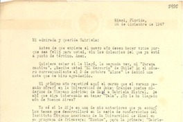 [Carta] 1947 dic. 26, Miami, Florida [a] Gabriela Mistral