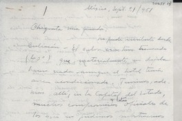 [Carta] 1951 sept. 21, México [a] Gabriela Mistral