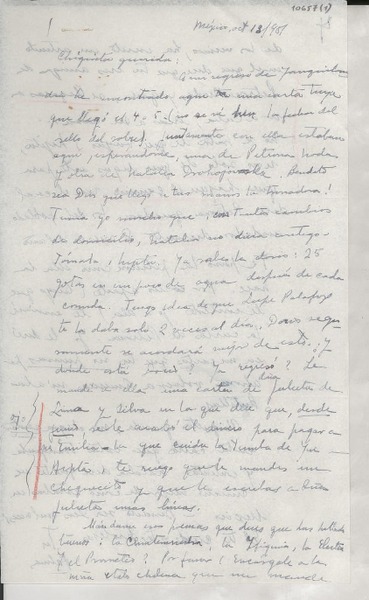 [Carta] 1951 oct. 13, México [a] Gabriela Mistral