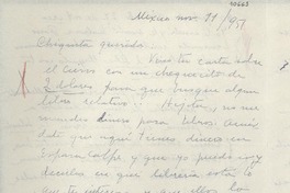 [Carta] 1951 nov. 11, México [a] Gabriela Mistral