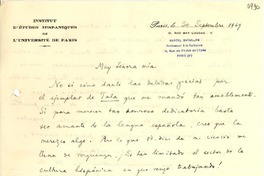 [Carta] 1939 sept. 30, Paris [a] Gabriela Mistral