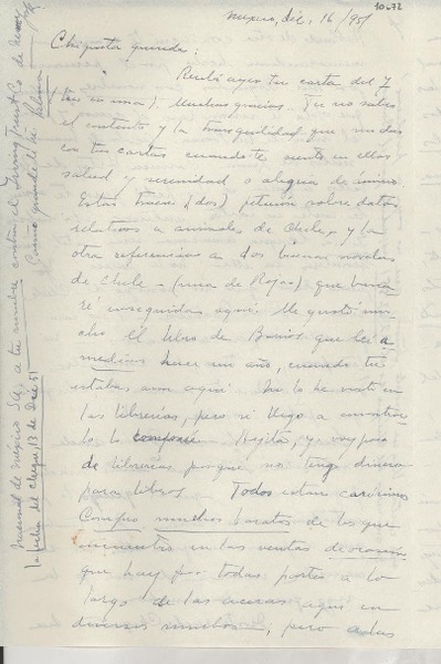 [Carta] 1951 dic. 16, México [a] Gabriela Mistral