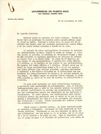 [Carta] 1950 nov. 24, Río Piedras, Puerto Rico [a] Gabriela [Mistral]