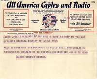 [Telegrama] 1946 mar. 15, San Juan, Puerto Rico [a] Gabriela Mistral, Washington
