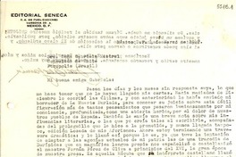 [Carta] 1942 mar. 4, México D.F. [a] Gabriela Mistral, Petrópolis, [Brasil]