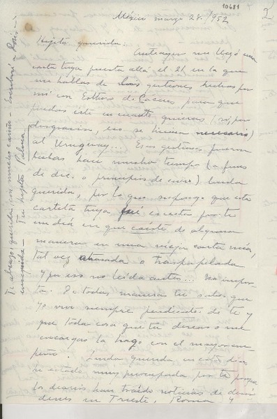 [Carta] 1952 mar. 28, México [a] Gabriela Mistral