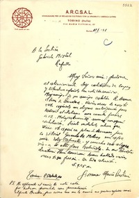 [Carta] 1951 ene. 1, Torino, Italia [a] Gabriela Mistral, Rapallo, [Italia]