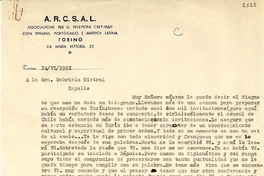 [Carta] 1951 jun. 14, Torino, [Italia] [a] Gabriela Mistral, Rapallo, [Italia]