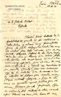 [Carta] 1951 jun. 20, Turín, [Italia] [a] Gabriela Mistral, Rapallo, [Italia]