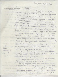 [Carta] 1952 jun. 19, Roma, [Italia] [a] Gabriela Mistral