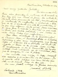 [Carta] 1943 oct. 21, Montevideo [a] Gabriela Mistral