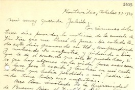 [Carta] 1943 oct. 21, Montevideo [a] Gabriela Mistral