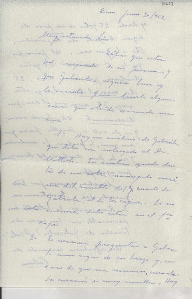 [Carta] 1952 jun. 20, Roma, [Italia] [a] Lía
