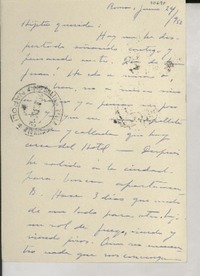 [Carta] 1952 jun. 24, Roma, [Italia] [a] Gabriela Mistral, Napoli, Italia