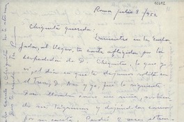 [Carta] 1952 jul. 9, Roma, [Italia] [a] Gabriela Mistral