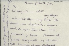 [Carta] 1952 jul. 15, Roma, [Italia] [a] Gabriela Mistral